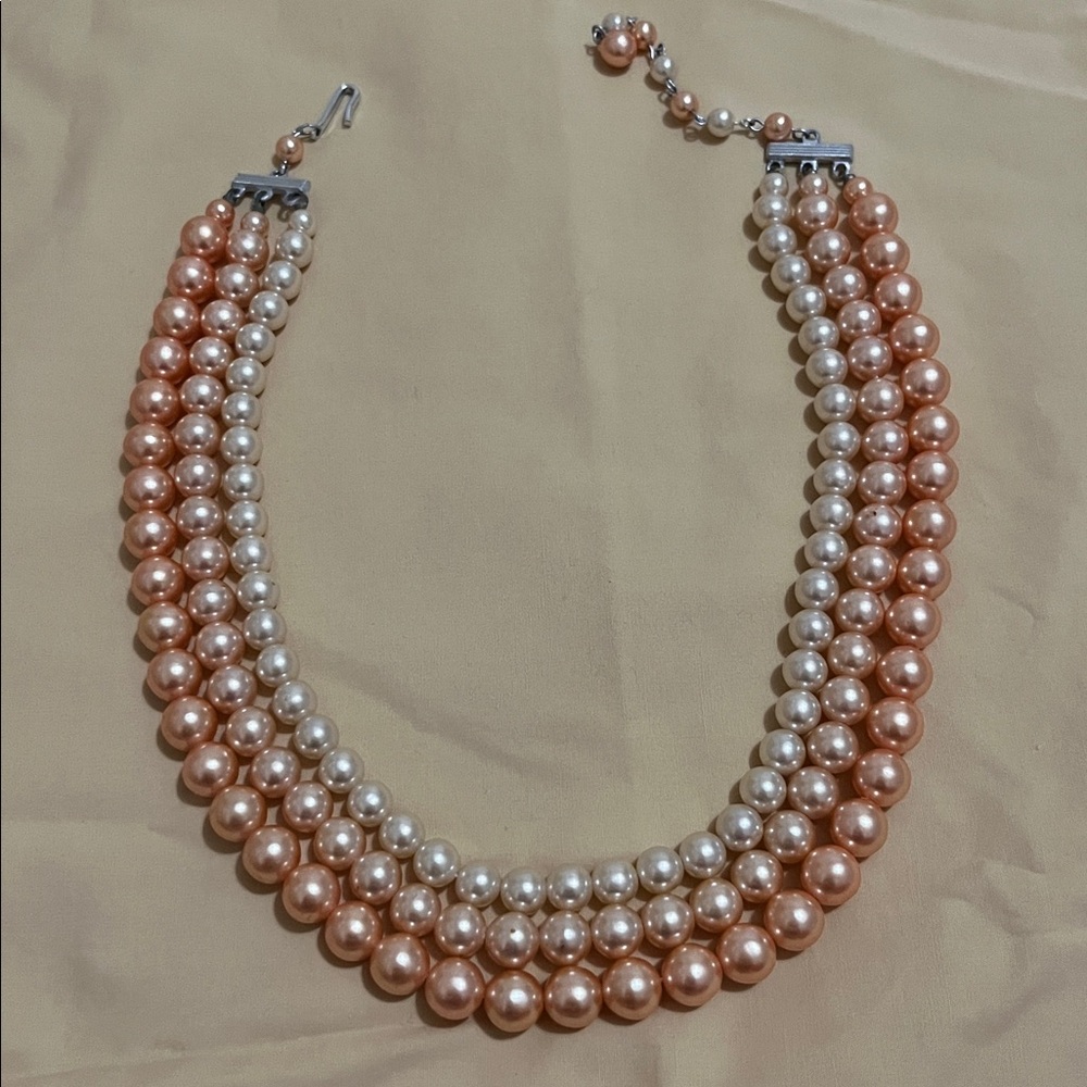 Vintage Japan Faux Pearl Multi-strand Necklace